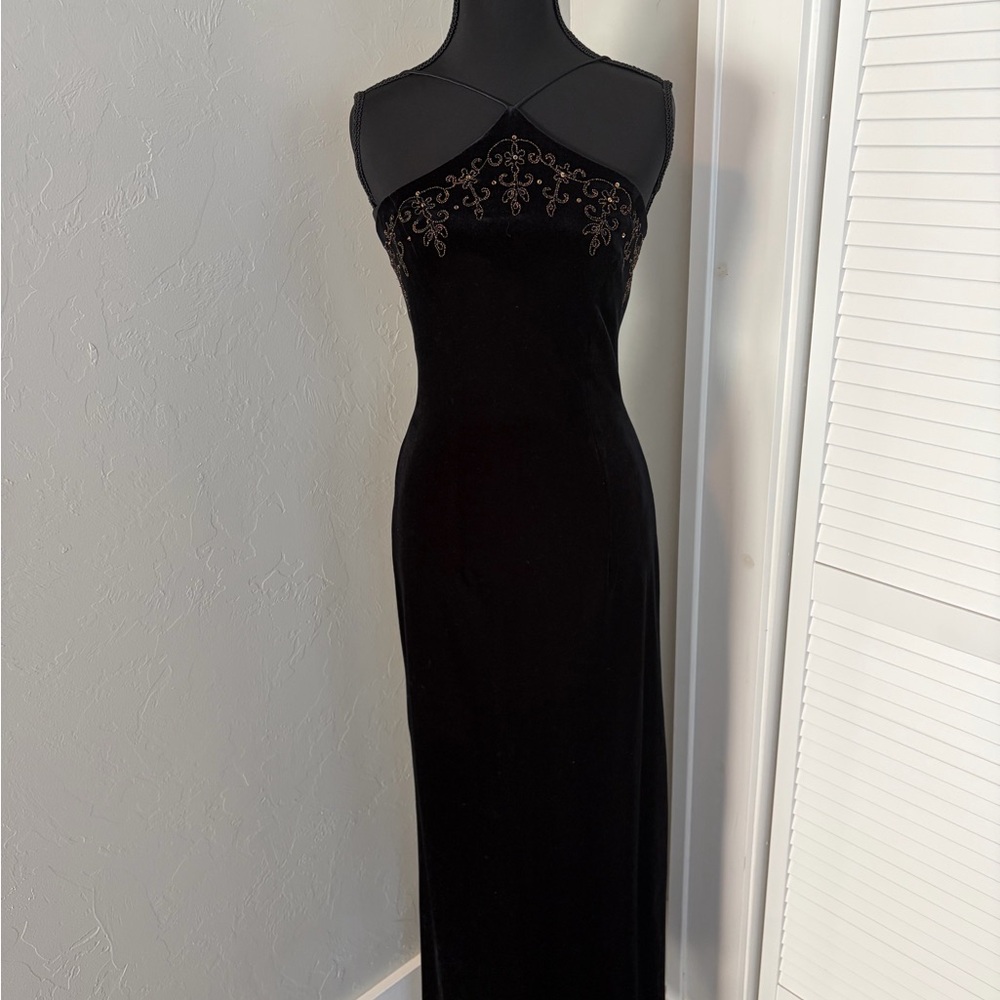 VTG Dave & Johnny Strapless Black Gown